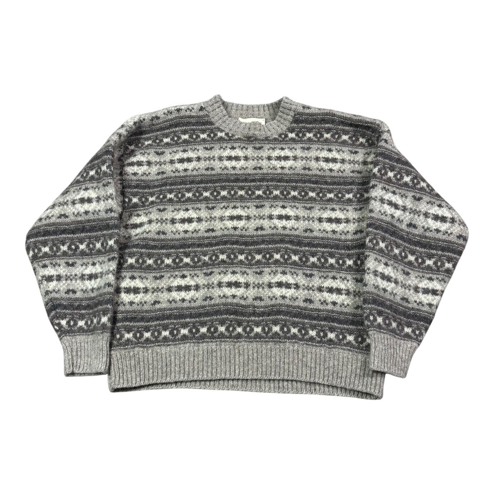 Vintage Eddie Bauer Wool Blend Patterned Sweater Men's Large (Fits Boxy Small)